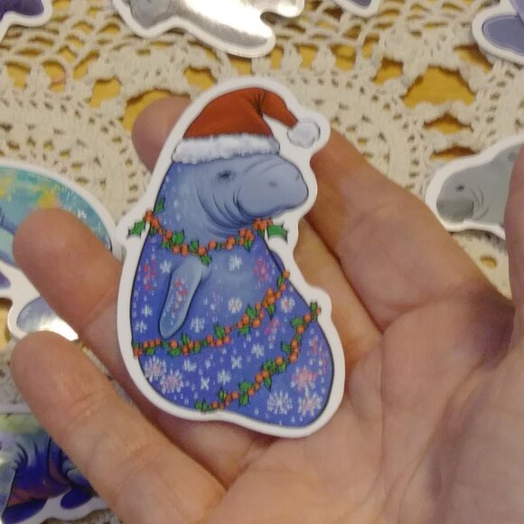 Manatee Stickers for cellphone, hydroflask, computer, locker, crafts, scrapbook - Picture 6 of 7
